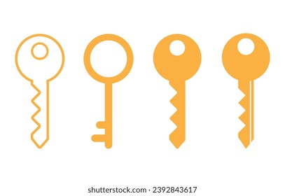 Key icon. Collection of vector symbol on white background. Vector illustration.