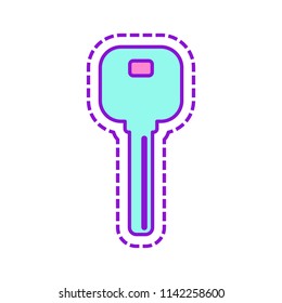key icon. Colored sketch with dotted border on white background