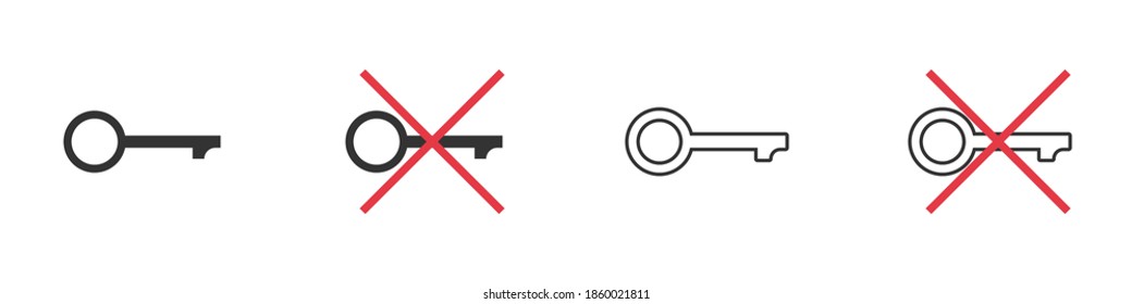 Icono de tecla. Concepto de icono de clave. Las llaves negras cruzan las llaves sobre un fondo blanco. Ilustración del vector