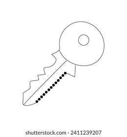 Icono de clave contínua ilustración de un contorno de línea
