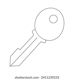 Key icon continuous one line drawing  outline vector illustration