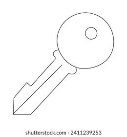  Key icon continuous one line drawing  outline vector illustration