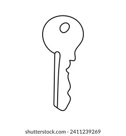  Icono de clave contínua ilustración de un contorno de línea