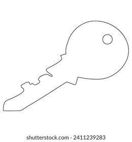  Key icon continuous one line drawing  outline vector illustration