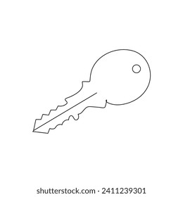  Schlüsselsymbol-Umriss mit einer Linie, Vektorgrafik