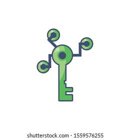 key icon design, Digital technology communication social media internet web and wireless theme Vector illustration