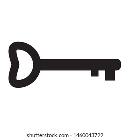 Key icon design. Key icon symbol on white background. Key silhouette icon design. Key icon symbol vector. Vector illustration.