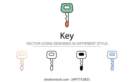 Key icon design with white background stock illustration