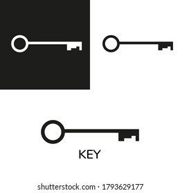 key icon with different color black and white. key logo vector design