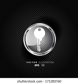 Key icon, door lock symbol