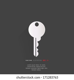 Key icon, door lock symbol