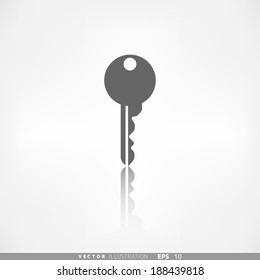 Key icon, door lock symbol