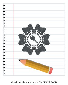 key icon draw with pencil effect. Vector Illustration. Detailed.