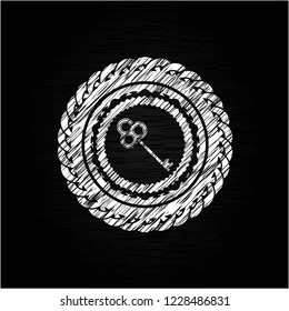 key icon drawn on a chalkboard