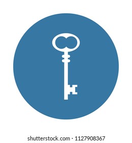 key icon. Element of lock and keys icons for mobile concept and web apps. Badge style key icon can be used for web and mobile apps on white background