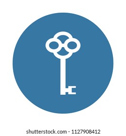 key icon. Element of lock and keys icons for mobile concept and web apps. Badge style key icon can be used for web and mobile apps on white background