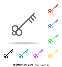 Key icon. Elements in multi colored icons for mobile concept and web apps. Icons for website design and development, app development on white background