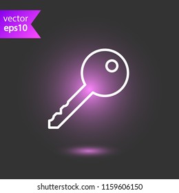 Key icon. EPS 10 flat symbol