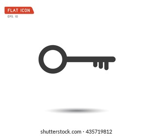 Key Icon flat, abstract logo, vector illustration 