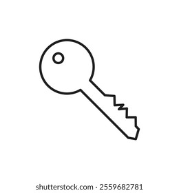 key icon Flat art in black and white isolated