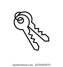 Key icon Flat art illustration in outline