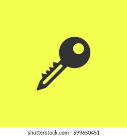 Key icon flat. Black pictogram on white background. Vector illustration symbol and bonus button