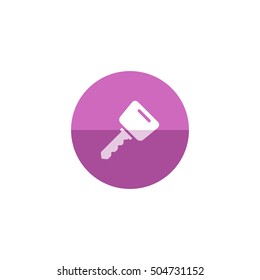 Key icon in flat color circle style. Safety protection house home property
