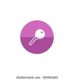 Key icon in flat color circle style. 