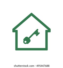Key Icon. Flat design.