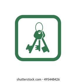 Key Icon. Flat design.