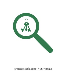 Key Icon. Flat design.