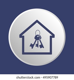 Key Icon. Flat design.