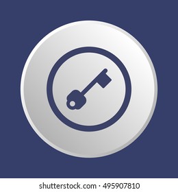 Key Icon. Flat design.