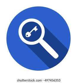 Key Icon. Flat design.