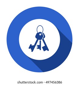Key Icon. Flat design.