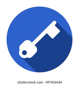 Key Icon. Flat design.
