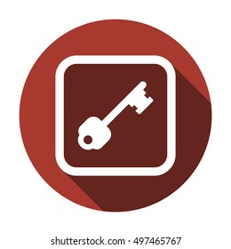 Key Icon. Flat design.