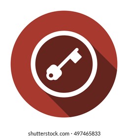 Key Icon. Flat design.