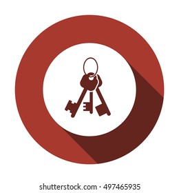 Key Icon. Flat design.
