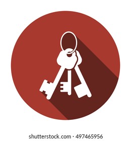 Key Icon. Flat design.