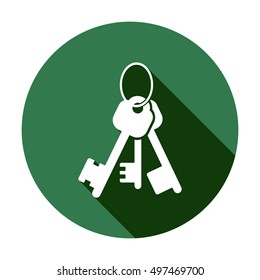 Key Icon. Flat design.