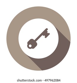 Key Icon. Flat design.