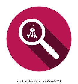 Key Icon. Flat design.