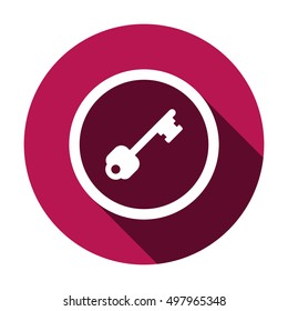 Key Icon. Flat design.