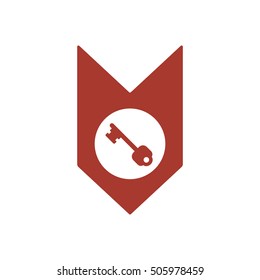 Key Icon. Flat design.
