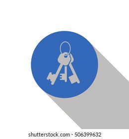 Key Icon. Flat design.
