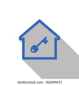 Key Icon. Flat design.