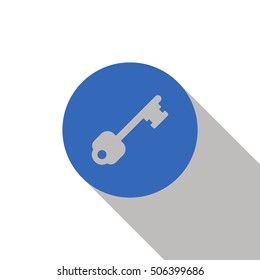 Key Icon. Flat design.