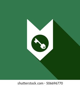Key Icon. Flat design.