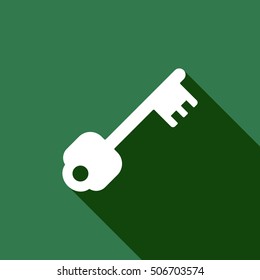 Key Icon. Flat design.